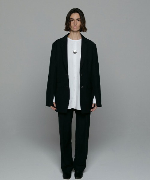 ETRE TOKYO（エトレトウキョウ）の「SANTEアクセサリーボタンノーカラーシャツ（シャツ/ブラウス・レディース・ホワイト/ストライプ/ブルー・FREE）」の14枚目の写真