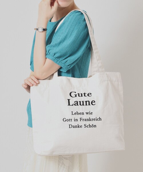 ITS'DEMO（イッツデモ）の「【A4対応】ロゴ刺繍ラージトート（トートバッグ・レディース・アイボリー/ブラック系2/グレー/ネイビー系1/グレー系1/ブラック・00）」の2枚目の写真