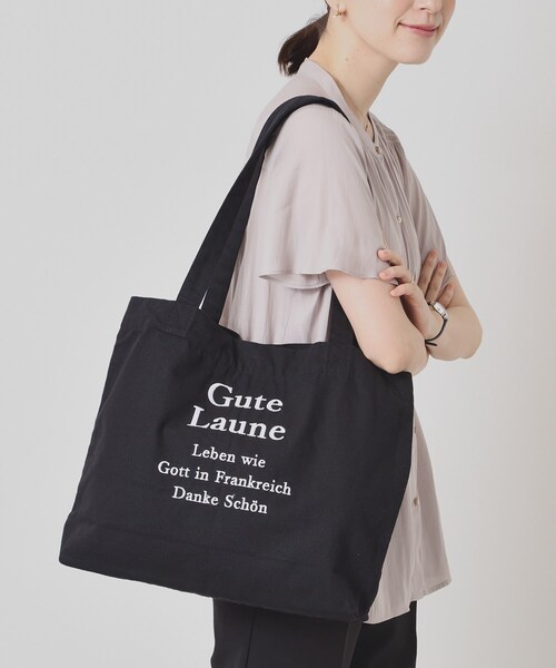 ITS'DEMO（イッツデモ）の「【A4対応】ロゴ刺繍ラージトート（トートバッグ・レディース・アイボリー/ブラック系2/グレー/ネイビー系1/グレー系1/ブラック・00）」の3枚目の写真