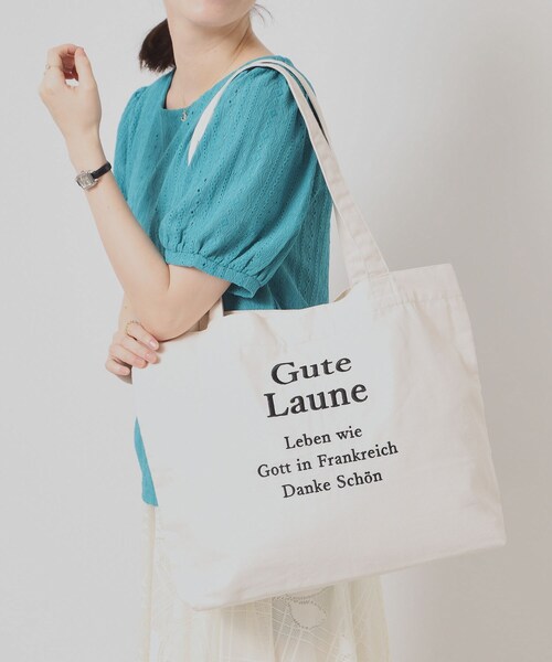 ITS'DEMO（イッツデモ）の「【A4対応】ロゴ刺繍ラージトート（トートバッグ・レディース・アイボリー/ブラック系2/グレー/ネイビー系1/グレー系1/ブラック・00）」の8枚目の写真