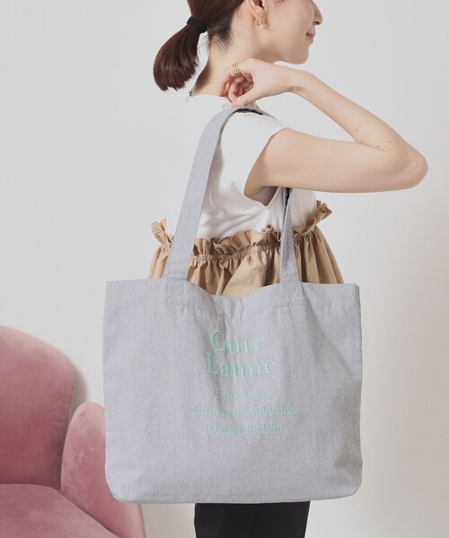 ITS'DEMO（イッツデモ）の「【A4対応】ロゴ刺繍ラージトート（トートバッグ・レディース・アイボリー/ブラック系2/グレー/ネイビー系1/グレー系1/ブラック・00）」の10枚目の写真