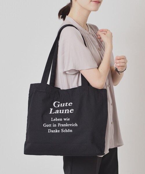 ITS'DEMO（イッツデモ）の「【A4対応】ロゴ刺繍ラージトート（トートバッグ・レディース・アイボリー/ブラック系2/グレー/ネイビー系1/グレー系1/ブラック・00）」の12枚目の写真