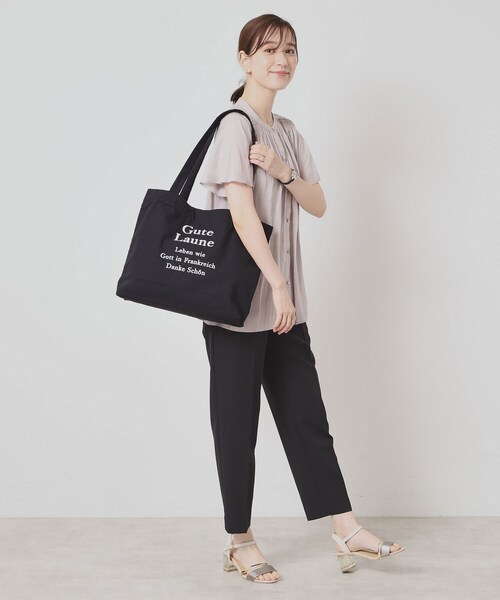 ITS'DEMO（イッツデモ）の「【A4対応】ロゴ刺繍ラージトート（トートバッグ・レディース・アイボリー/ブラック系2/グレー/ネイビー系1/グレー系1/ブラック・00）」の13枚目の写真