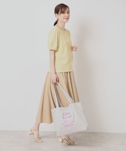 ITS'DEMO（イッツデモ）の「【A4対応】ロゴ刺繍ラージトート（トートバッグ・レディース・アイボリー/ブラック系2/グレー/ネイビー系1/グレー系1/ブラック・00）」の15枚目の写真