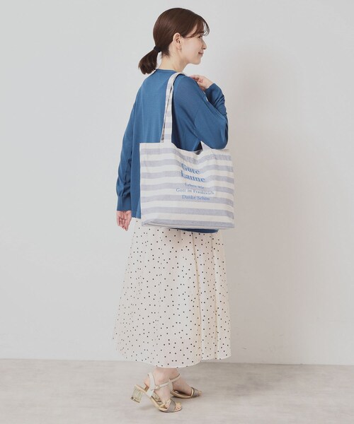 ITS'DEMO（イッツデモ）の「【A4対応】ロゴ刺繍ラージトート（トートバッグ・レディース・アイボリー/ブラック系2/グレー/ネイビー系1/グレー系1/ブラック・00）」の17枚目の写真