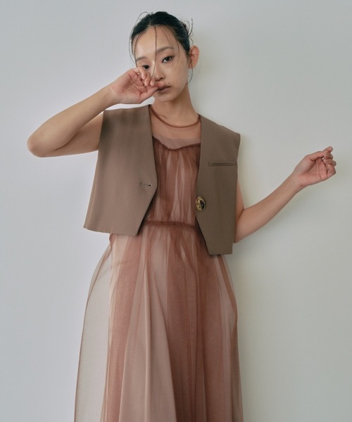 ANDRESD（アンドレスド）の「ショートジレセットチュールドレス