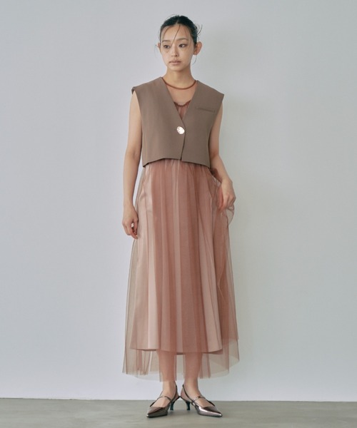 ANDRESD(アンドレスド)の「ショートジレセットチュールドレス / short gilet set tulle dress(ドレス・レディース・グレー/ブラウン/ブラック・S/L/M)」の16枚目の写真