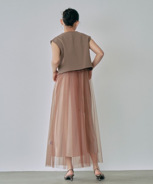 ANDRESD(アンドレスド)の「ショートジレセットチュールドレス / short gilet set tulle dress(ドレス・レディース・グレー/ブラウン/ブラック・S/L/M)」の17枚目の写真