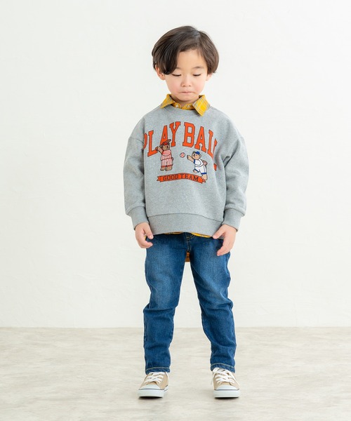 DILASH（ディラッシュ）の「野球くまトレーナー（スウェット・キッズ・グレー/グリーン・90/140/130/120/110/100/80）」の8枚目の写真