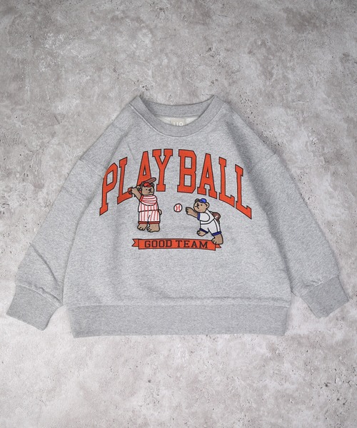 DILASH（ディラッシュ）の「野球くまトレーナー（スウェット・キッズ・グレー/グリーン・90/140/130/120/110/100/80）」の5枚目の写真