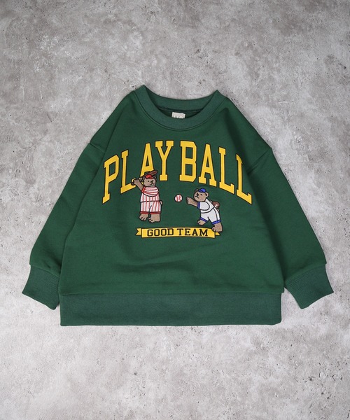 DILASH（ディラッシュ）の「野球くまトレーナー（スウェット・キッズ・グレー/グリーン・90/140/130/120/110/100/80）」の6枚目の写真