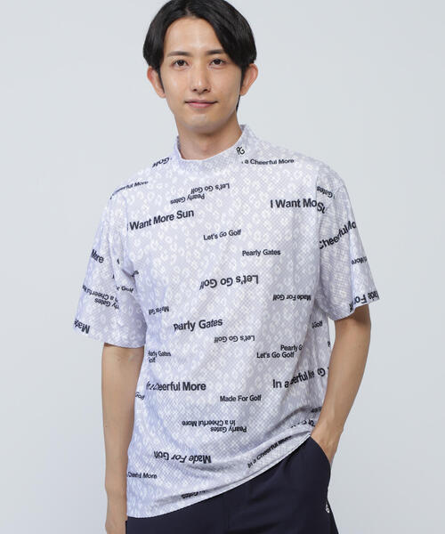 パーリーゲイツ☆半袖モックネック パーリーゲイツ PG ロゴプリント