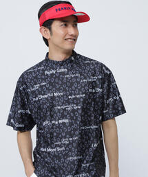 PEARLY GATES ネイビー ロゴプリント トップス PG BODY】E/ベアカノコ長袖モックネックカットソー | PEARLY