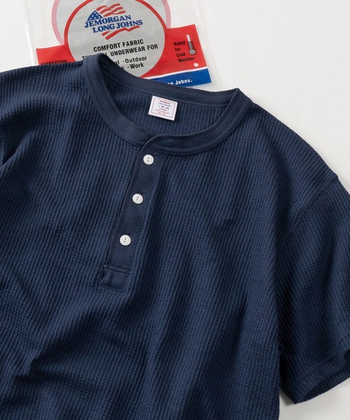 JEMORGAN（ジェーイーモーガン）の「【87】【JEMORGAN/ジェーイーモーガン】ワッフル ヘンリーネック 半袖Tシャツ/無地T/パックT/インナーウェア（Tシャツ/カットソー・メンズ・ネイビー/ホワイト/グレー/オフホワイト/カーキ/ブラック・M/L/XL/S）」の6枚目の写真
