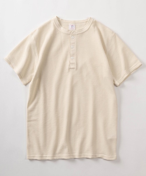 JEMORGAN（ジェーイーモーガン）の「【87】【JEMORGAN/ジェーイーモーガン】ワッフル ヘンリーネック 半袖Tシャツ/無地T/パックT/インナーウェア（Tシャツ/カットソー・メンズ・ネイビー/ホワイト/グレー/オフホワイト/カーキ/ブラック・M/L/XL/S）」の8枚目の写真