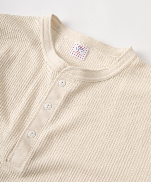 JEMORGAN（ジェーイーモーガン）の「【87】【JEMORGAN/ジェーイーモーガン】ワッフル ヘンリーネック 半袖Tシャツ/無地T/パックT/インナーウェア（Tシャツ/カットソー・メンズ・ネイビー/ホワイト/グレー/オフホワイト/カーキ/ブラック・M/L/XL/S）」の10枚目の写真