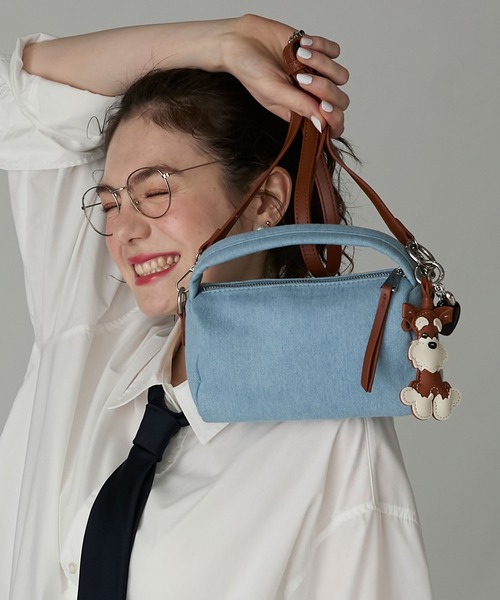 BONLECILL Marche(ボンルシールマルシェ)の「【BONLECILL Marche】2wayバイカラーデニムワンハンドルバッグ/ショルダーバッグ(ハンドバッグ・レディース・ブルー/サックスブルー/インディゴブルー・FREE)」の4枚目の写真