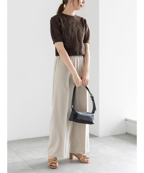 Te chichi（テチチ）の「シャーリングワイドパンツ（その他パンツ・レディース・ブラック/グレー/ベージュ・F）」の4枚目の写真