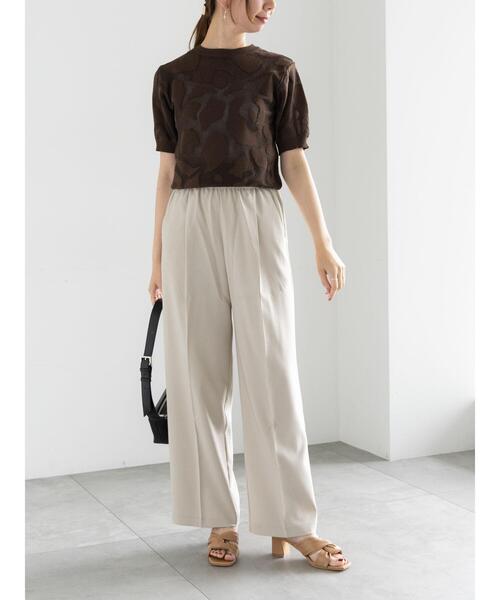 Te chichi（テチチ）の「シャーリングワイドパンツ（その他パンツ・レディース・ブラック/グレー/ベージュ・F）」の6枚目の写真