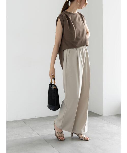 Te chichi（テチチ）の「シャーリングワイドパンツ（その他パンツ・レディース・ブラック/グレー/ベージュ・F）」の7枚目の写真