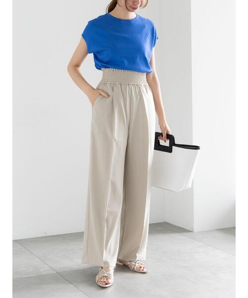 Te chichi（テチチ）の「シャーリングワイドパンツ（その他パンツ・レディース・ブラック/グレー/ベージュ・F）」の8枚目の写真