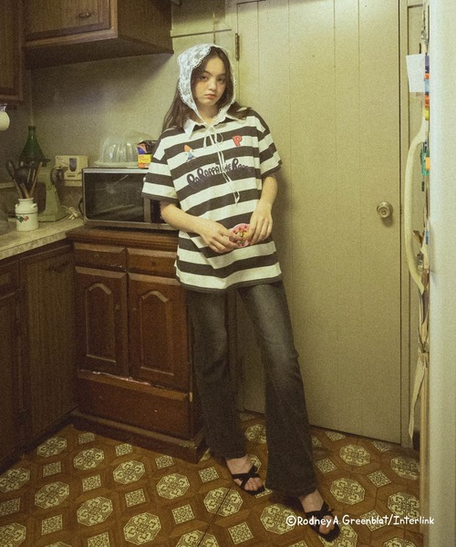 FOREVER 21（フォーエバー トゥエンティーワン）の「【パラッパラッパー】ラガーTシャツ（Tシャツ/カットソー・レディース・グリーン/ピンク/アイボリー・FREE）」の6枚目の写真