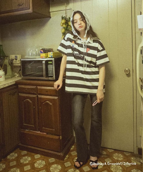 FOREVER 21（フォーエバー トゥエンティーワン）の「【パラッパラッパー】ラガーTシャツ（Tシャツ/カットソー・レディース・グリーン/ピンク/アイボリー・FREE）」の7枚目の写真