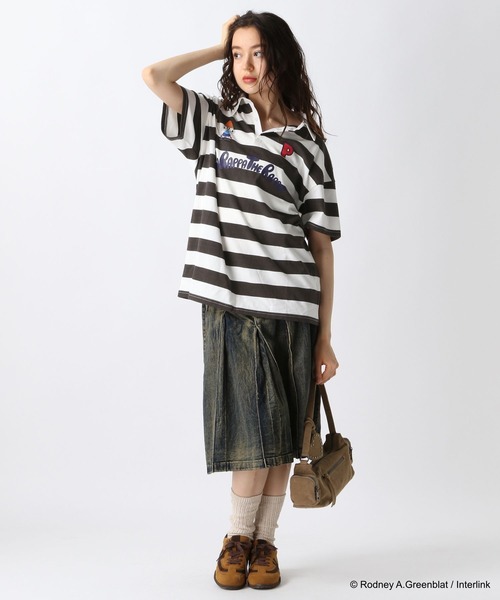 FOREVER 21（フォーエバー トゥエンティーワン）の「【パラッパラッパー】ラガーTシャツ（Tシャツ/カットソー・レディース・グリーン/ピンク/アイボリー・FREE）」の9枚目の写真