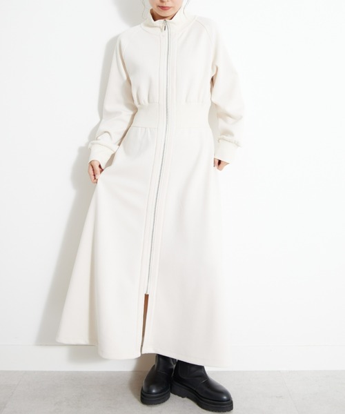 セール】UNDOVE【SMART ECO JERSEY】リブ切替ワンピース (ロング