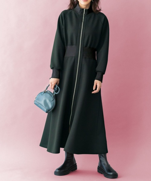 セール】UNDOVE【SMART ECO JERSEY】リブ切替ワンピース (ロング