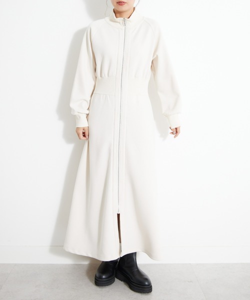 セール】UNDOVE【SMART ECO JERSEY】リブ切替ワンピース (ロング