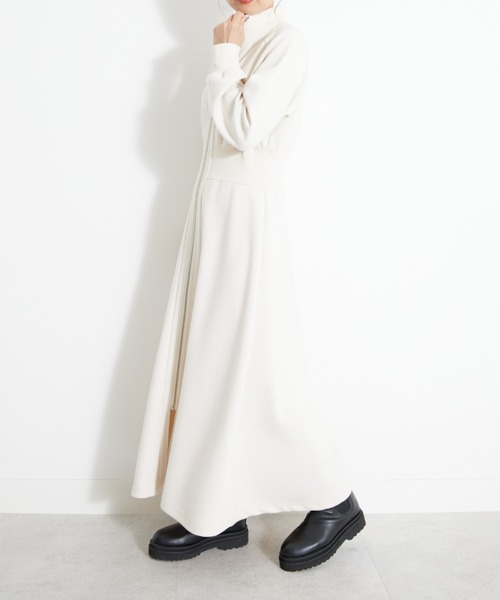 セール】UNDOVE【SMART ECO JERSEY】リブ切替ワンピース (ロング