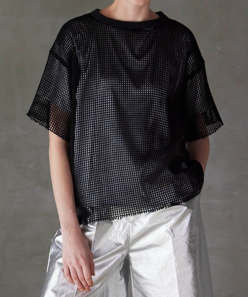 VERSEAU(ヴェルソー)の「インナーセット メッシュTシャツ(Tシャツ/カットソー・レディース・ブラック/オフホワイト・FREE)」の3枚目の写真