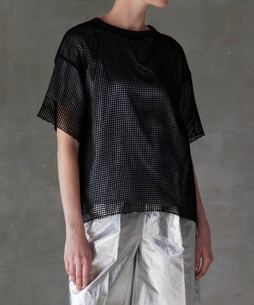 VERSEAU(ヴェルソー)の「インナーセット メッシュTシャツ(Tシャツ/カットソー・レディース・ブラック/オフホワイト・FREE)」の7枚目の写真