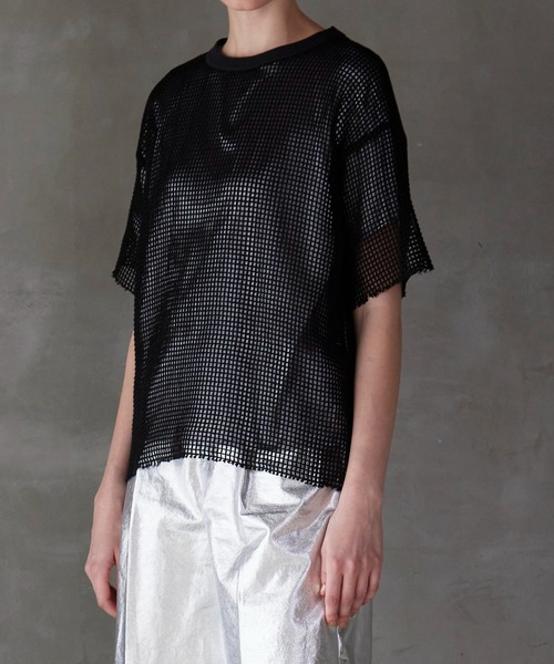 VERSEAU(ヴェルソー)の「インナーセット メッシュTシャツ(Tシャツ/カットソー・レディース・ブラック/オフホワイト・FREE)」の5枚目の写真