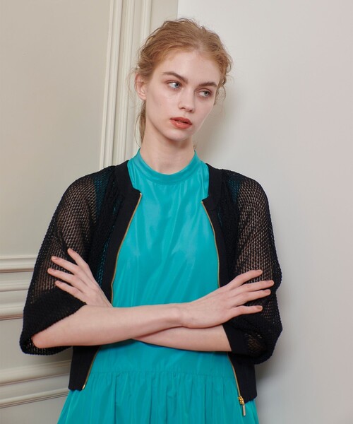 LOULOU WILLOUGHBY】柄編みニットブルゾン