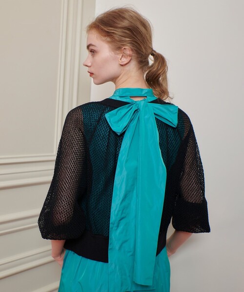 【LOULOU WILLOUGHBY】柄編みニットブルゾン 本体価格36,300 LOULOU WILLOUGHBY】柄編みニットブルゾン