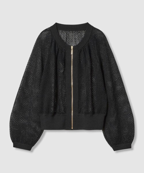 LOULOU WILLOUGHBY】柄編みニットブルゾン（カーディガン/ボレロ
