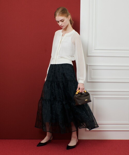 【LOULOU WILLOUGHBY】柄編みニットブルゾン 本体価格36,300 LOULOU WILLOUGHBY】柄編みニットブルゾン