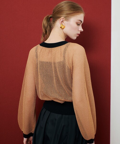 【LOULOU WILLOUGHBY】柄編みニットブルゾン 本体価格36,300 LOULOU WILLOUGHBY】柄編みニットブルゾン（カーディガン/ボレロ