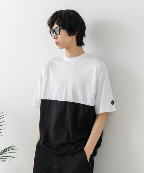 brknhome(ブロークンホーム)の「【BRKNHOME/ブロークンホーム】×【ZERO STAIN/ゼロステイン】コラボ 前後切り替え クルーネック Tシャツ(Tシャツ/カットソー・メンズ・ホワイト/ブラック・MEDIUM/LARGE)」の15枚目の写真