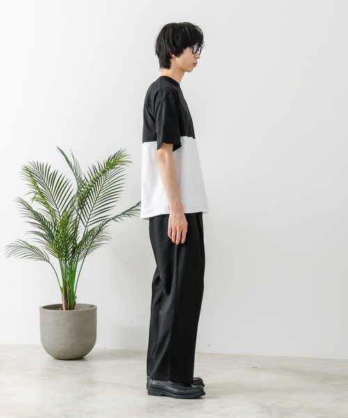 brknhome(ブロークンホーム)の「【BRKNHOME/ブロークンホーム】×【ZERO STAIN/ゼロステイン】コラボ 前後切り替え クルーネック Tシャツ(Tシャツ/カットソー・メンズ・ホワイト/ブラック・MEDIUM/LARGE)」の20枚目の写真