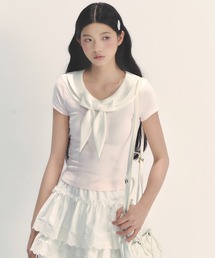 SunsetPark（サンセットパーク）の「カレッジボウタイトップス SP25s127【SunsetPark】（Tシャツ/カットソー）」