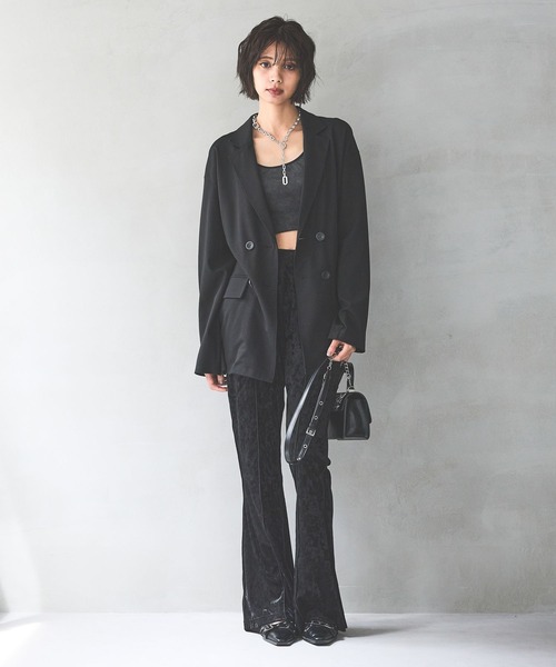 PAGEBOY（ページボーイ）の「ポンチダブルテーラードジャケット（テーラードジャケット・レディース・ブラウン系その他/ブラック・FREE）」の7枚目の写真