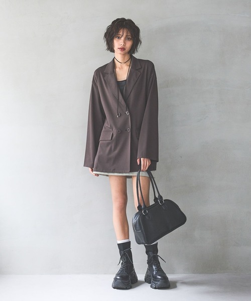 PAGEBOY（ページボーイ）の「ポンチダブルテーラードジャケット（テーラードジャケット・レディース・ブラウン系その他/ブラック・FREE）」の13枚目の写真