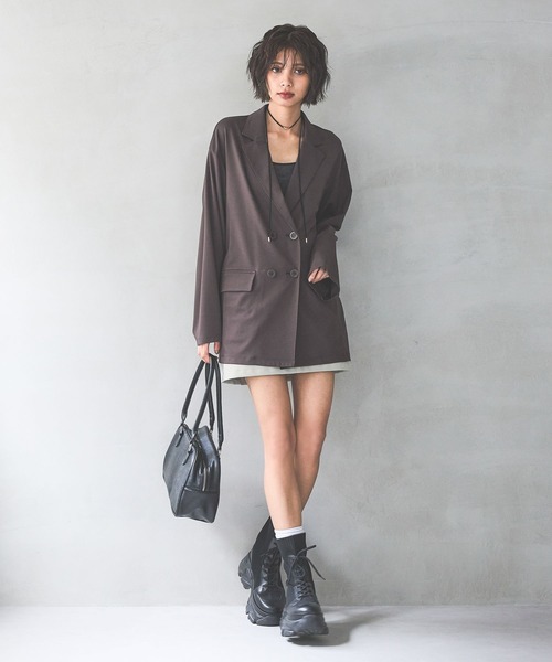 PAGEBOY（ページボーイ）の「ポンチダブルテーラードジャケット（テーラードジャケット・レディース・ブラウン系その他/ブラック・FREE）」の14枚目の写真