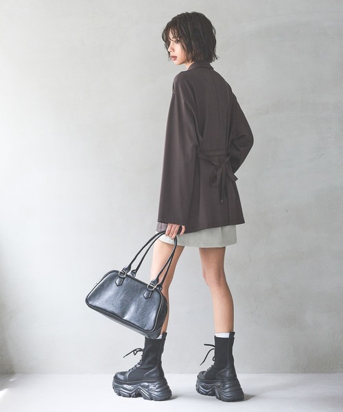 PAGEBOY（ページボーイ）の「ポンチダブルテーラードジャケット（テーラードジャケット・レディース・ブラウン系その他/ブラック・FREE）」の16枚目の写真