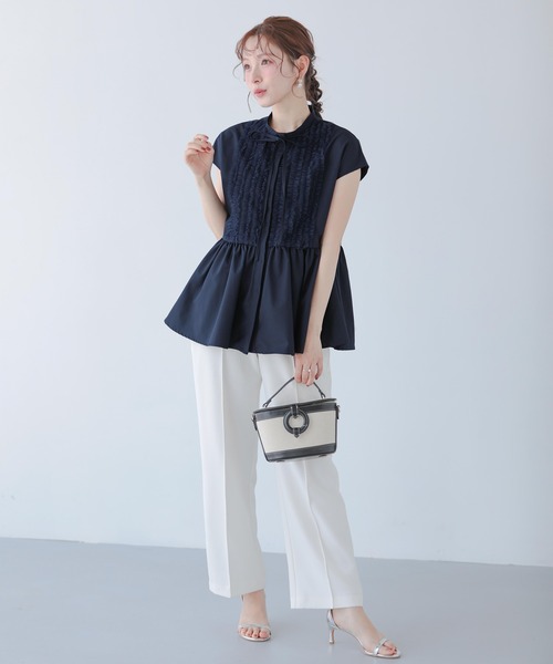 セール】フロントフリルペプラムブラウス（シャツ/ブラウス）｜Fit