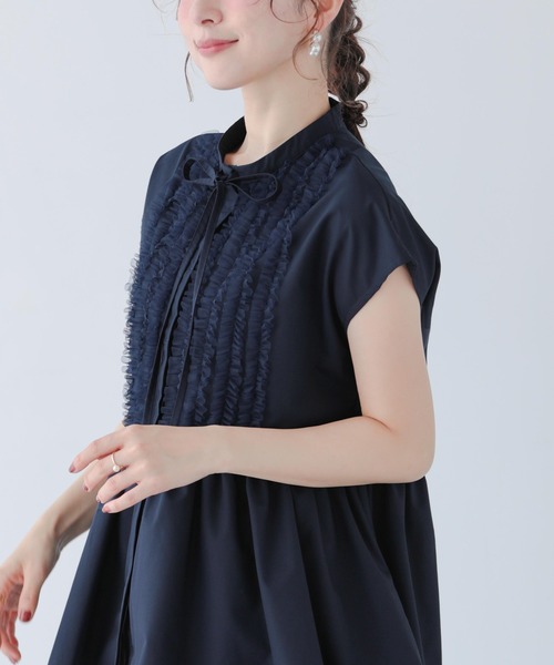 セール】フロントフリルペプラムブラウス（シャツ/ブラウス）｜Fit