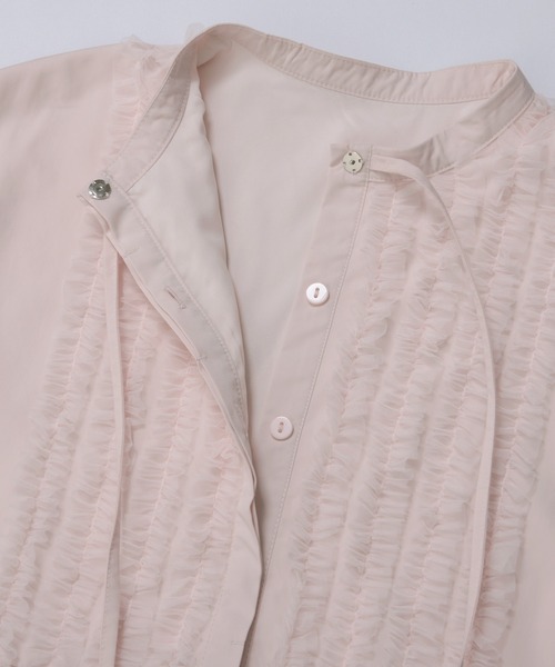 Fit more(フィットモア)の「フロントフリルペプラムブラウス(シャツ/ブラウス・レディース・ネイビー/ホワイト/ベビーピンク・FREE)」の13枚目の写真